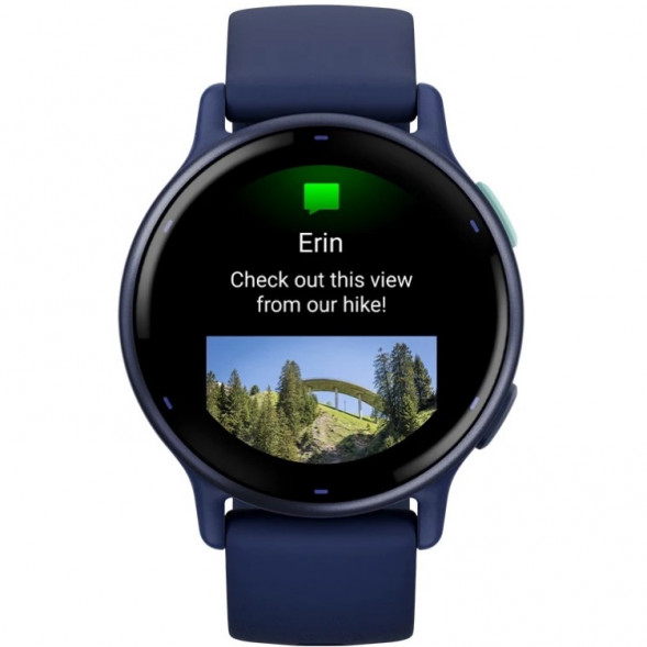 Умные часы Garmin Vivoactive 5, синие с металлически-синим безелем и силиконовым ремешком 010-02862-12 в Подольске