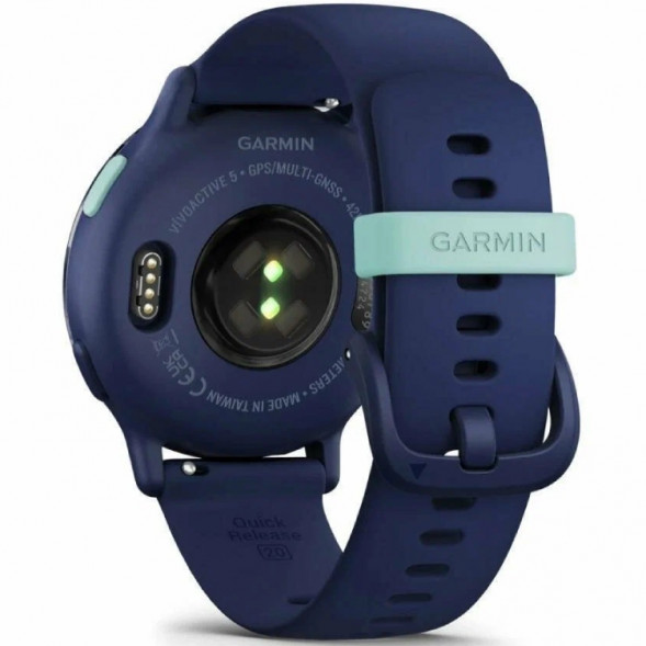 Умные часы Garmin Vivoactive 5, синие с металлически-синим безелем и силиконовым ремешком 010-02862-12 в Подольске