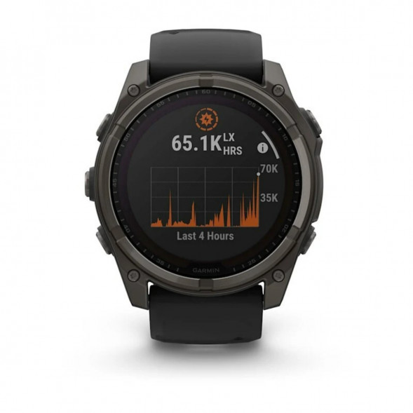 Умные часы Garmin Fenix 8, 51 мм, Solar, Sapphire Carbon Gray DLC Titanium with Black/Pebble Gray Silicone 010-02907-10 в Подольске