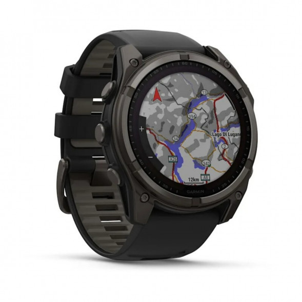 Умные часы Garmin Fenix 8, 51 мм, Solar, Sapphire Carbon Gray DLC Titanium with Black/Pebble Gray Silicone 010-02907-10 в Подольске