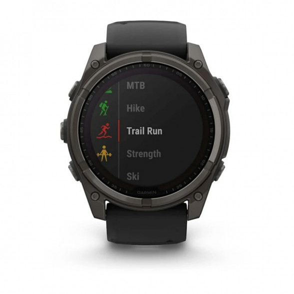 Умные часы Garmin Fenix 8, 51 мм, Solar, Sapphire Carbon Gray DLC Titanium with Black/Pebble Gray Silicone 010-02907-10 в Подольске