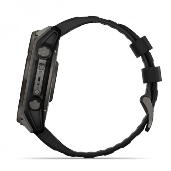 Умные часы Garmin Fenix 8, 51 мм, Solar, Sapphire Carbon Gray DLC Titanium with Black/Pebble Gray Silicone 010-02907-10 в Подольске