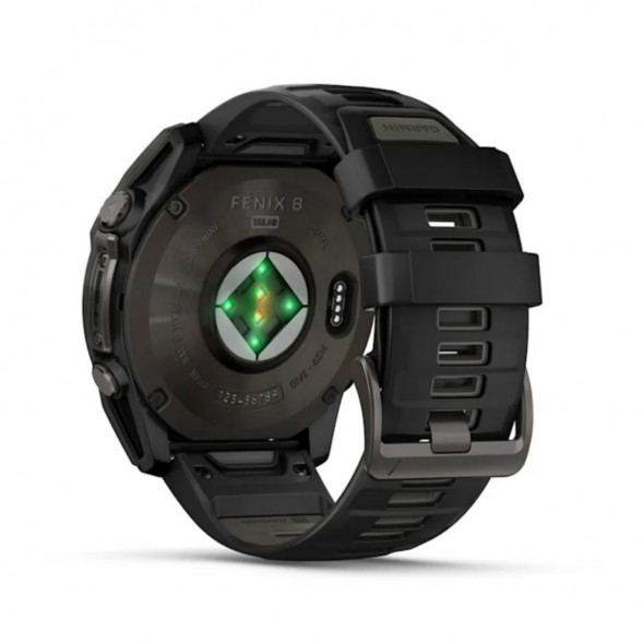 Умные часы Garmin Fenix 8, 51 мм, Solar, Sapphire Carbon Gray DLC Titanium with Black/Pebble Gray Silicone 010-02907-10 в Подольске