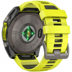 Умные часы Garmin Fenix 8, 51 мм, Solar, Sapphire Titanium with AMP Yellow/Graphite Silicone Band 010-02907-20
