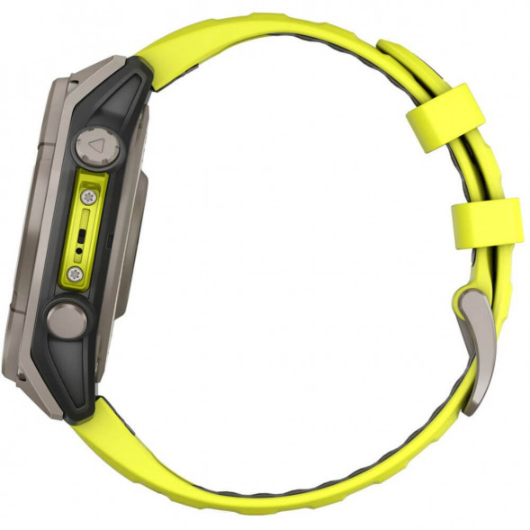 Умные часы Garmin Fenix 8, 51 мм, Solar, Sapphire Titanium with AMP Yellow/Graphite Silicone Band 010-02907-20 в Подольске
