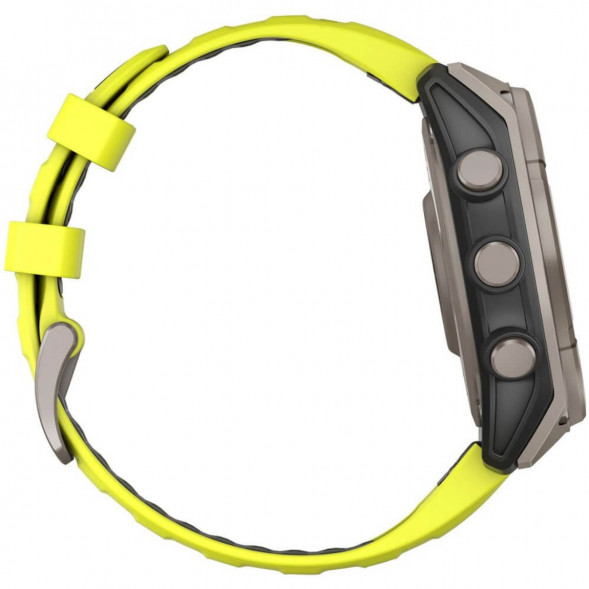 Умные часы Garmin Fenix 8, 51 мм, Solar, Sapphire Titanium with AMP Yellow/Graphite Silicone Band 010-02907-20 в Подольске